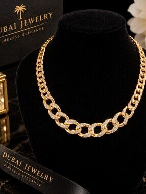 22kgp Dubai Jewelry Gold-Tone Chunky Link Necklace - Women Jewelry
